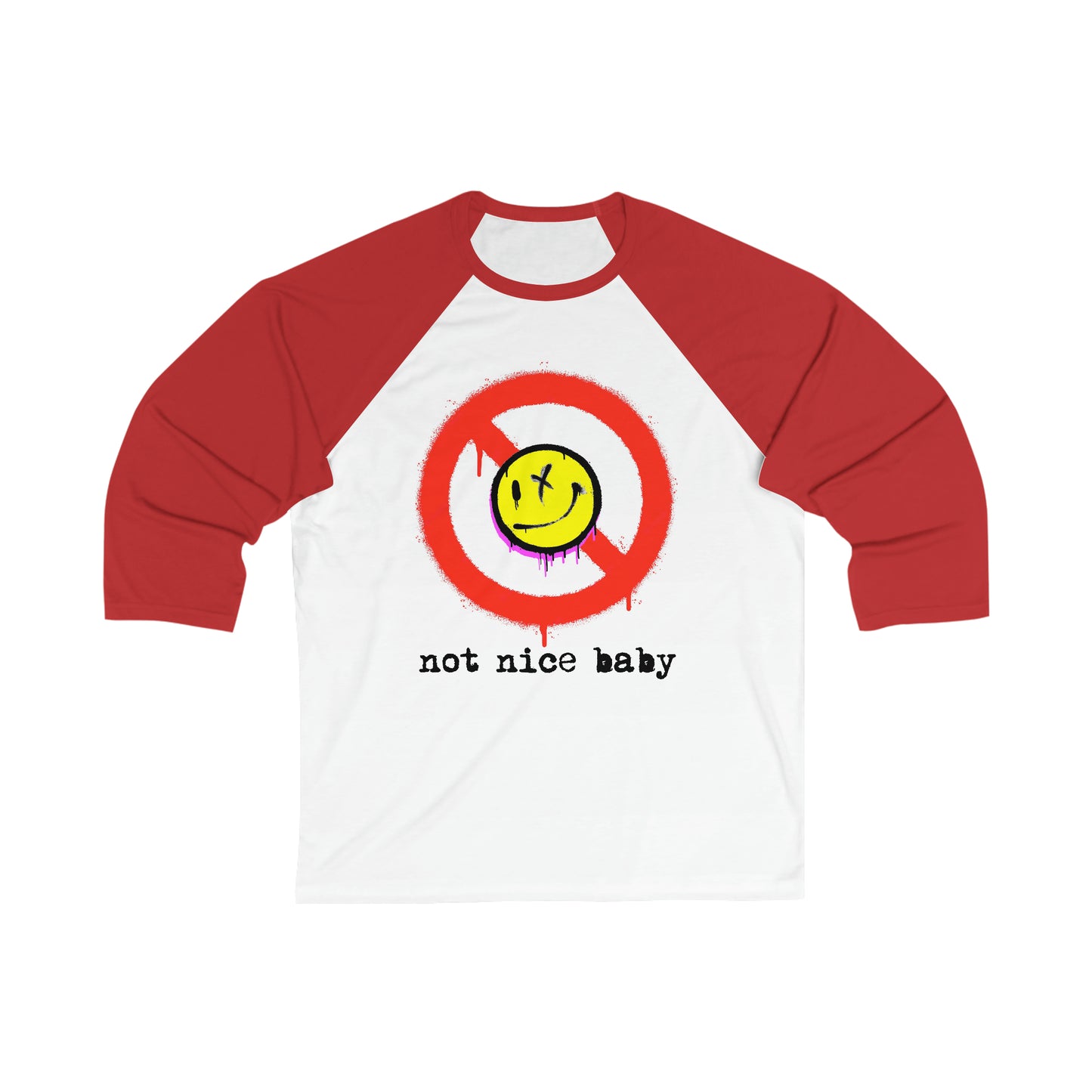 Not Nice Baby Unisex 3\4 Sleeve Baseball Tee (Geared Up Collection)
