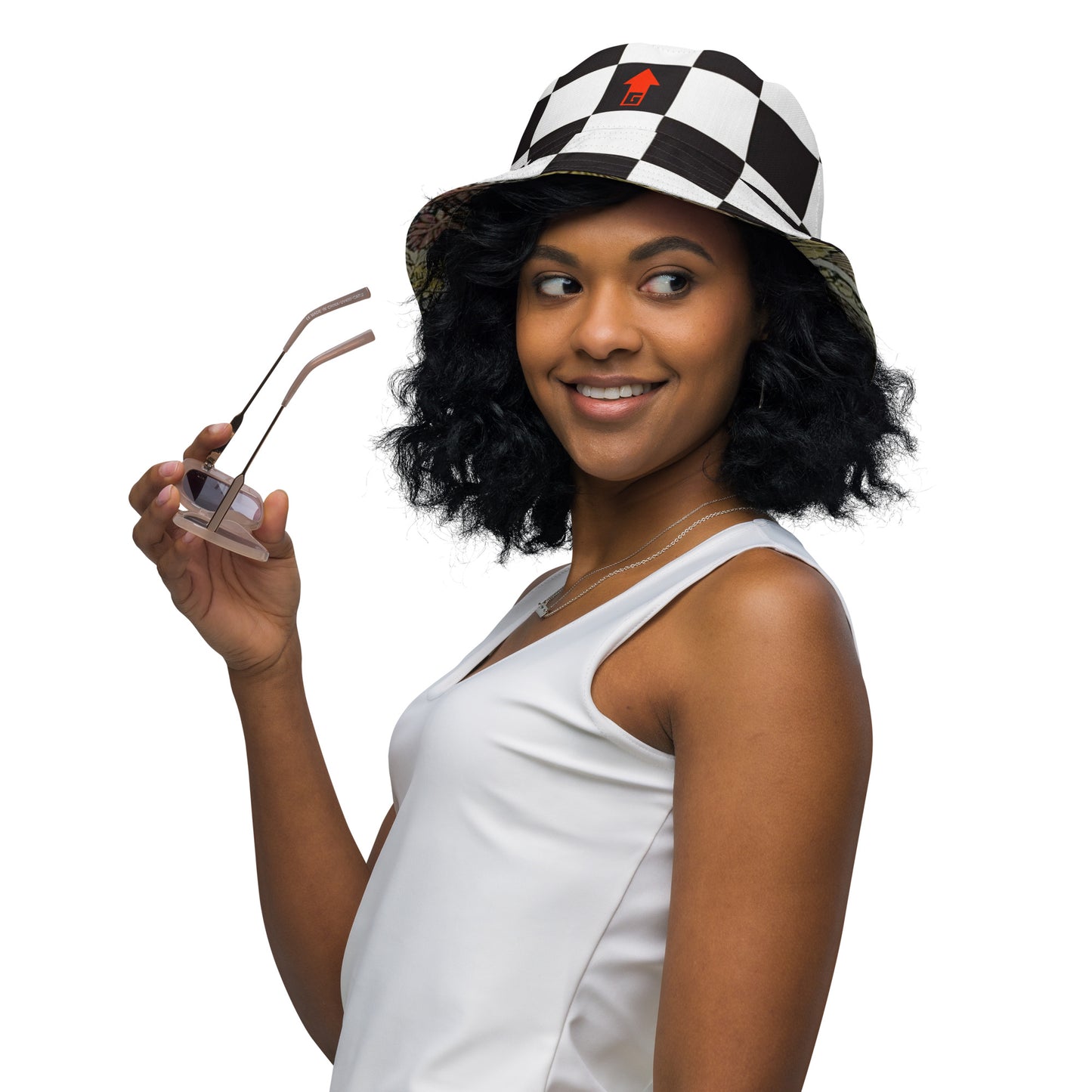 Checkerboard Game Illuminated Reversible Bucket Hat (Geared Up Collection)