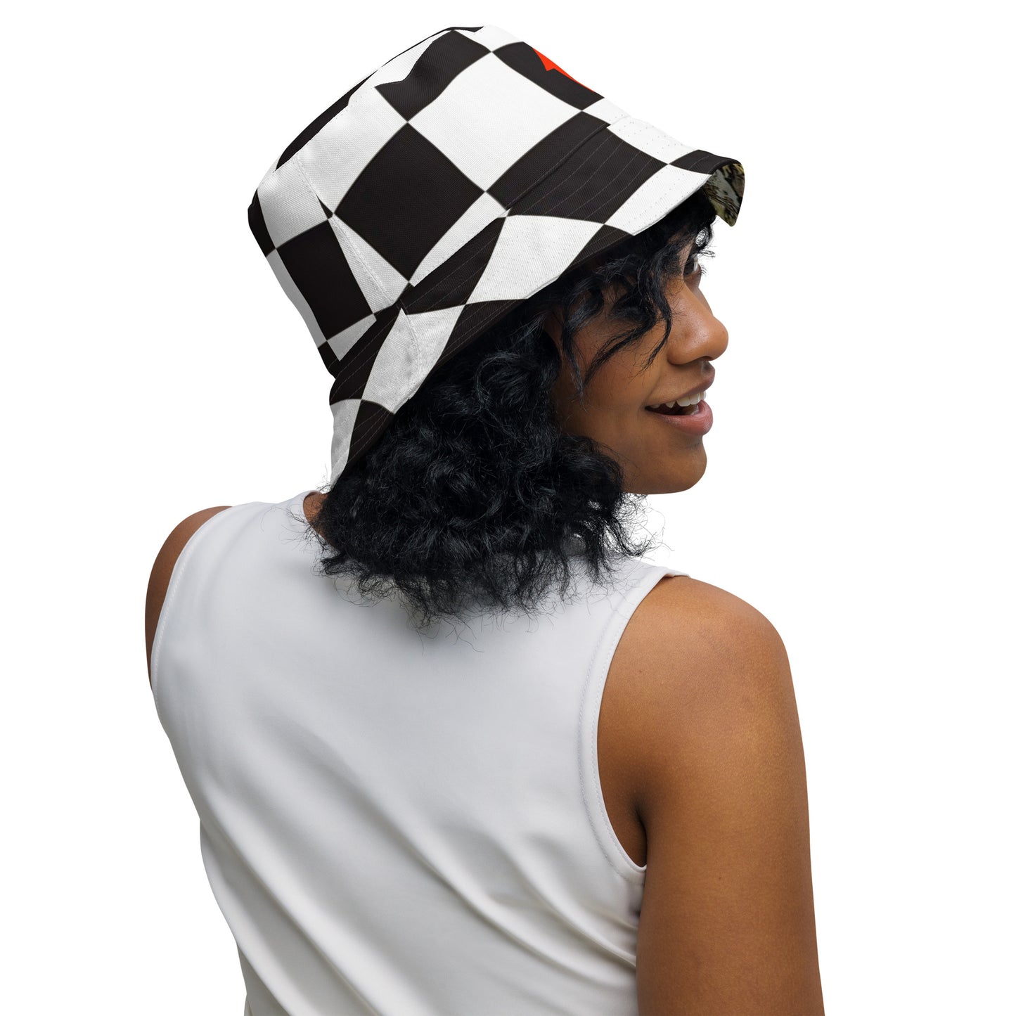 Checkerboard Game Illuminated Reversible Bucket Hat (Geared Up Collection)