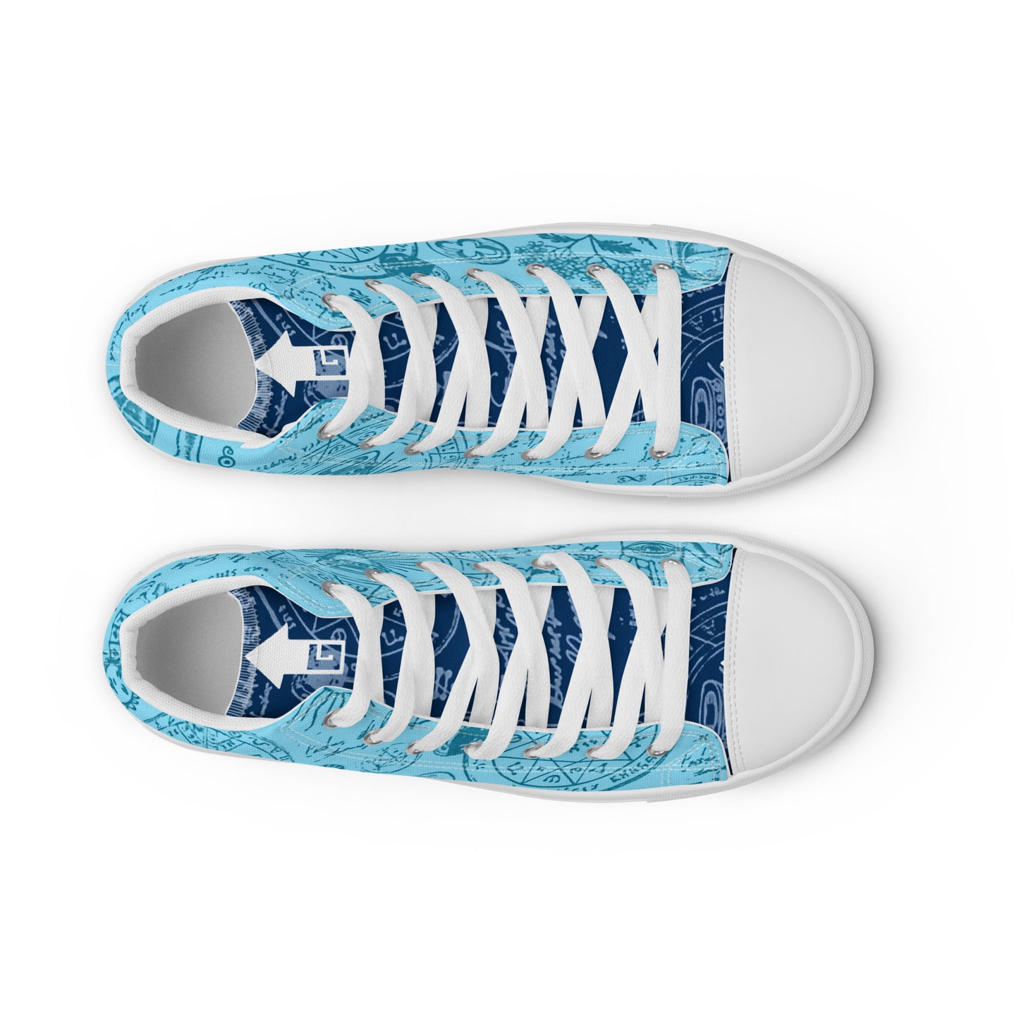 Alchemy Cyan Unisex High Top Canvas Shoes (Geared Up Collection)