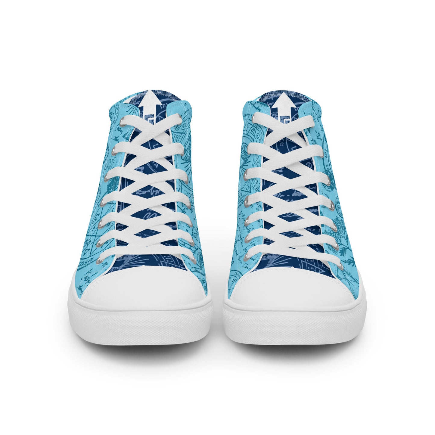 Alchemy Cyan Unisex High Top Canvas Shoes (Geared Up Collection)
