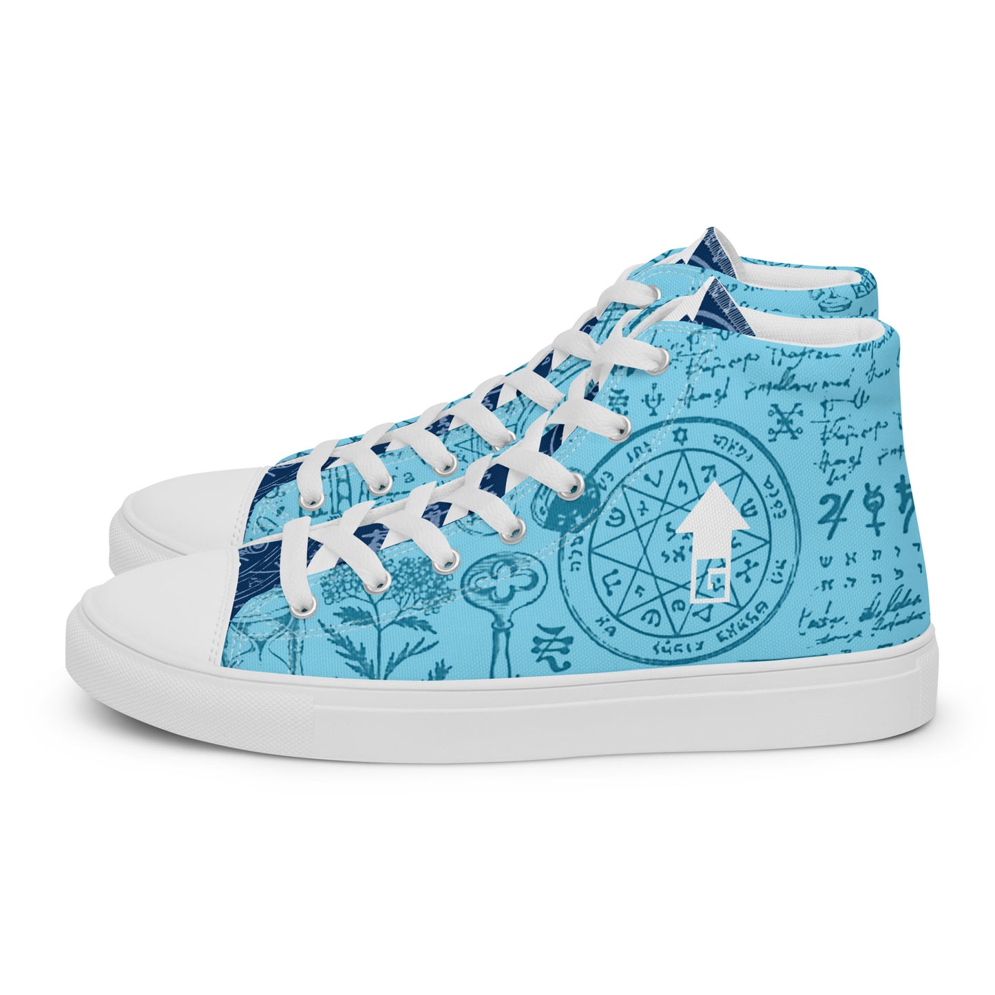 Alchemy Cyan Unisex High Top Canvas Shoes (Geared Up Collection)
