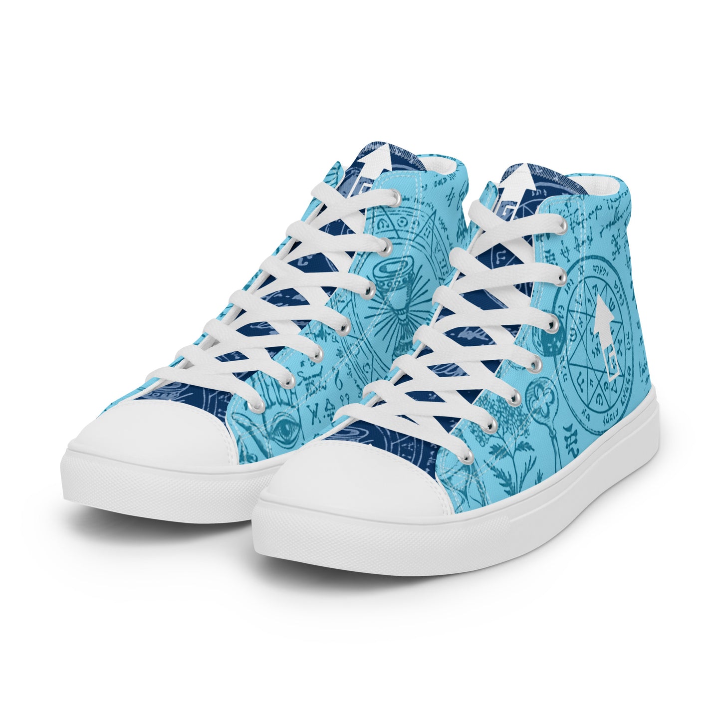 Alchemy Cyan Unisex High Top Canvas Shoes (Geared Up Collection)