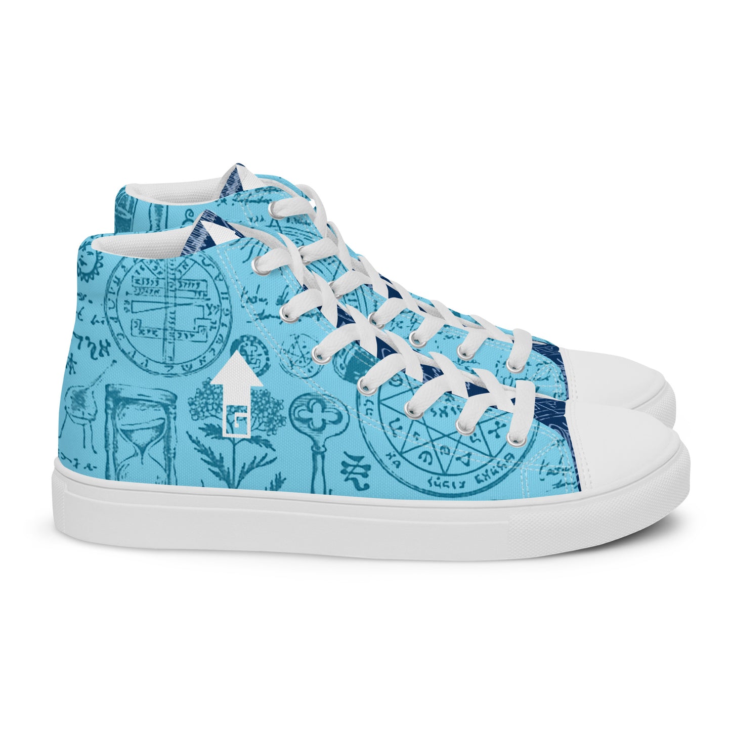 Alchemy Cyan Unisex High Top Canvas Shoes (Geared Up Collection)